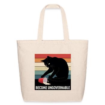 Shadow Cat and Spilled Gold - Eco-Friendly Cotton Tote - natural - Front