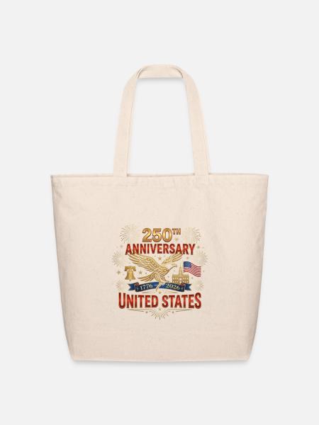 US 250th Anniversary Emblem - Eco-Friendly Cotton Tote - natural