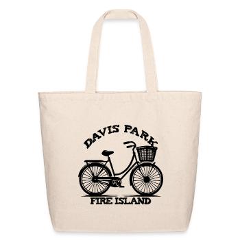 Davis Park Fire Island Bicycle summer beach family - Eco-Friendly Cotton Tote - natural - Front
