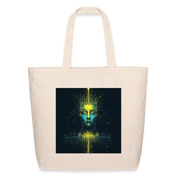 Neon Halo Pixel art of the Singularity - Eco-Friendly Cotton Tote - natural - Front