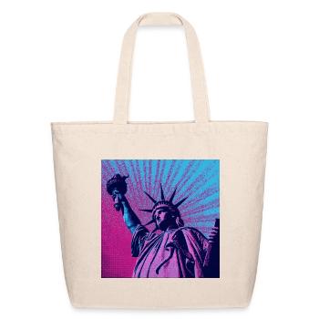 Neon Liberty Pop Art Statue - Eco-Friendly Cotton Tote - natural - Front