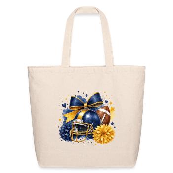 Blue Gold Team Spirit Collage - Eco-Friendly Cotton Tote - natural - Front