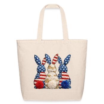 Patriotic Bunny Trio - Eco-Friendly Cotton Tote - natural - Front