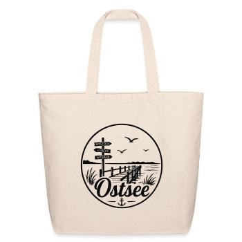 Baltic Sea Pier Signs Rostock Lubeck Wismar - Eco-Friendly Cotton Tote - natural - Front