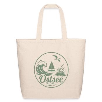 Baltic Sea Wave Ship Sailboat Coast Love - Eco-Friendly Cotton Tote - natural - Front