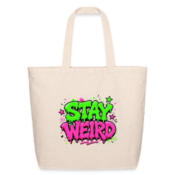 Stay weird, slime graffiti - Sac fourre-tout en coton naturel - naturel - Devant