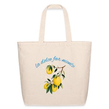 La Dolce Far Niente Lemon Motif - Eco-Friendly Cotton Tote - natural - Front