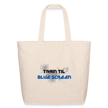 Blue Screen Glitch Splash - Eco-Friendly Cotton Tote - natural - Front
