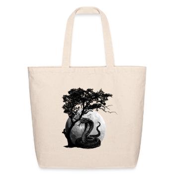 Mystical Cobra Snake and Tree Graphic T-Shirt
 - Eco-Friendly Cotton Tote - natural - Front