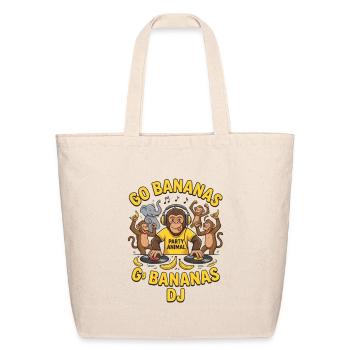 Banana Party DJ Monkey - Eco-Friendly Cotton Tote - natural - Front