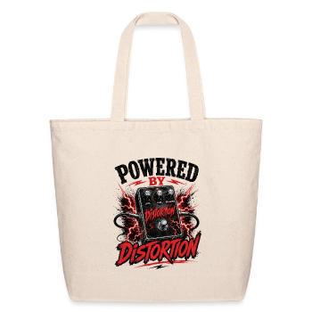 Powered by Distortion T-Shirt | Guitar Pedal Rock  - Eco-Friendly Cotton Tote - natural - Front