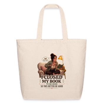 Cozy Bookworm Moment on Sofa - Eco-Friendly Cotton Tote - natural - Front