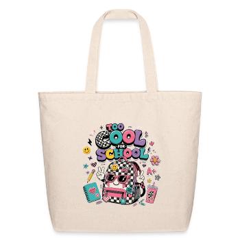 Too Cool for School Backpack  - Eco-Friendly Cotton Tote - natural - Front