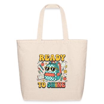 Ready to Shine Backpack  - Eco-Friendly Cotton Tote - natural - Front