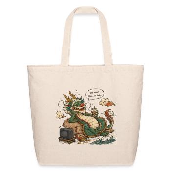 Lazy Dragon - Eco-Friendly Cotton Tote - natural - Front