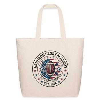 Vintage_American_Football_Lightning_Bolt_Badge_ - Eco-Friendly Cotton Tote - natural - Front