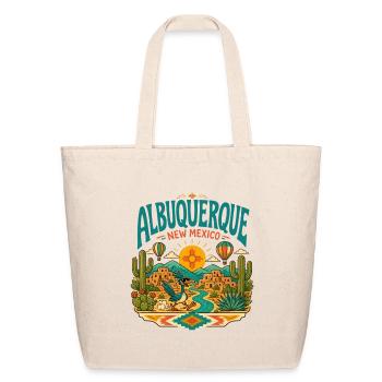 Albuquerque-New-Mexico-Retro-Vintage-Desert-Art - Eco-Friendly Cotton Tote - natural - Front