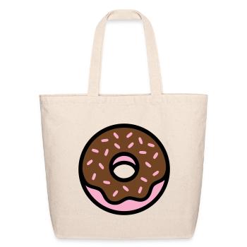 Donut Chocolate Sprinkles Icon - Eco-Friendly Cotton Tote - natural - Front