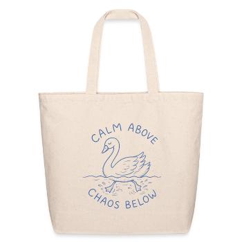Calm Above Chaos Below Swan - Eco-Friendly Cotton Tote - natural - Front