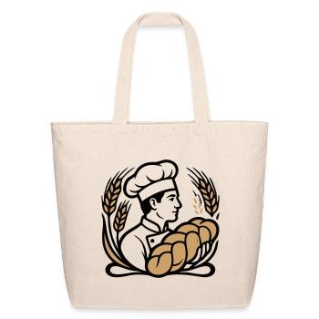 Baker Braided Loaf Logo - Eco-Friendly Cotton Tote - natural - Front