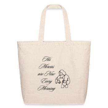 His Mercies Are New Every Morning Christian Art - Eco-Friendly Cotton Tote - natural - Front