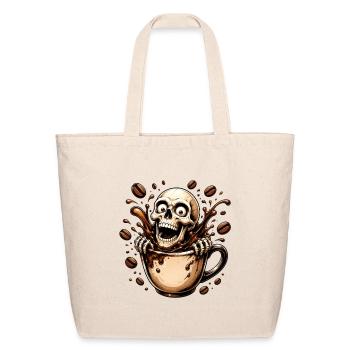 Caffeine Skull Splash Mug - Eco-Friendly Cotton Tote - natural - Front