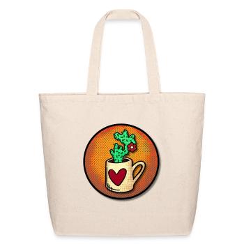 Heart Mug Cactus Pop Art - Eco-Friendly Cotton Tote - natural - Front