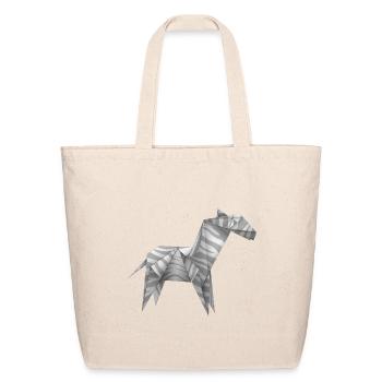 Origami Zebra Steed - Eco-Friendly Cotton Tote - natural - Front