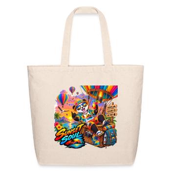 Sunset Soul Panda Adventure - Eco-Friendly Cotton Tote - natural - Front