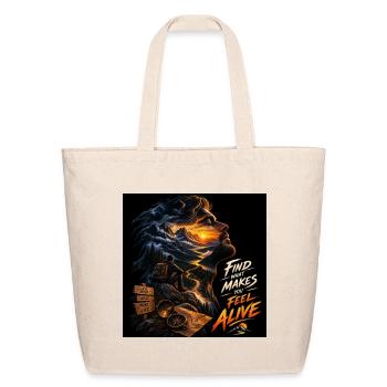Trouvez ce qui vous fait sentir vivant - Sac fourre-tout en coton naturel - naturel - Devant