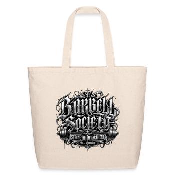 Barbell Society Strength Dept t-shirt  - Eco-Friendly Cotton Tote - natural - Front
