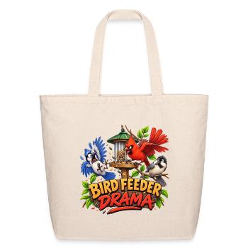 Bird Feeder Drama - Eco-Friendly Cotton Tote - natural - Front