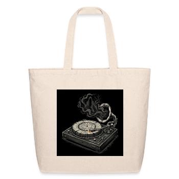 Halloween Gramophone Vinyl Ghost Ancient Rhythms - Eco-Friendly Cotton Tote - natural - Front