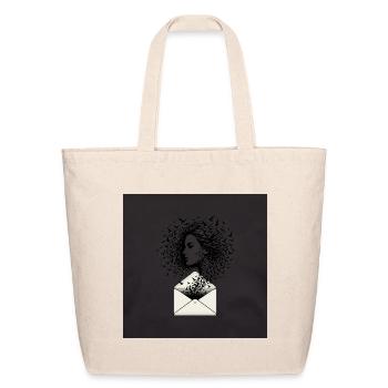 Gothic Raven Woman Envelope 13 Dark Fantasy Art - Eco-Friendly Cotton Tote - natural - Front