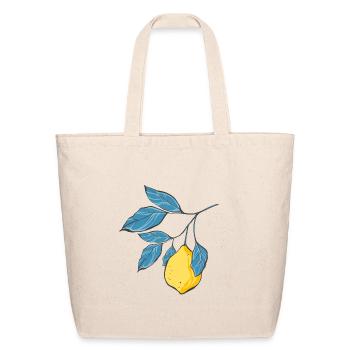 Hand Drawn Lemon Branch - Eco-Friendly Cotton Tote - natural - Front
