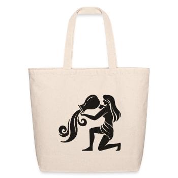 Aquarius Water Bearer – Zodiac Sign Symbol - Eco-Friendly Cotton Tote - natural - Front