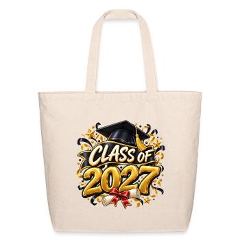 Class of 2027 Graduation Gold - Eco-Friendly Cotton Tote - natural - Front