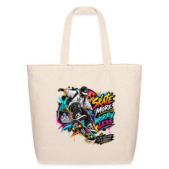 Skate_more- - Eco-Friendly Cotton Tote - natural - Front
