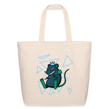 Neon Crown Rat Geometric Burst - Eco-Friendly Cotton Tote - natural - Front
