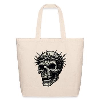 Gothic Skull Crown of Thorns Dark Art Design - Eco-Friendly Cotton Tote - natural - Front