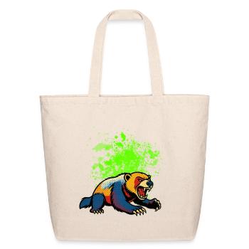 Neon Bear PopArt Splash - Eco-Friendly Cotton Tote - natural - Front