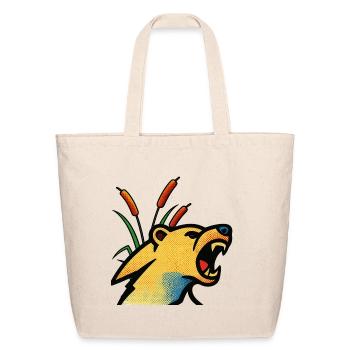 Pop Art Roaring Bear Graphic - Eco-Friendly Cotton Tote - natural - Front