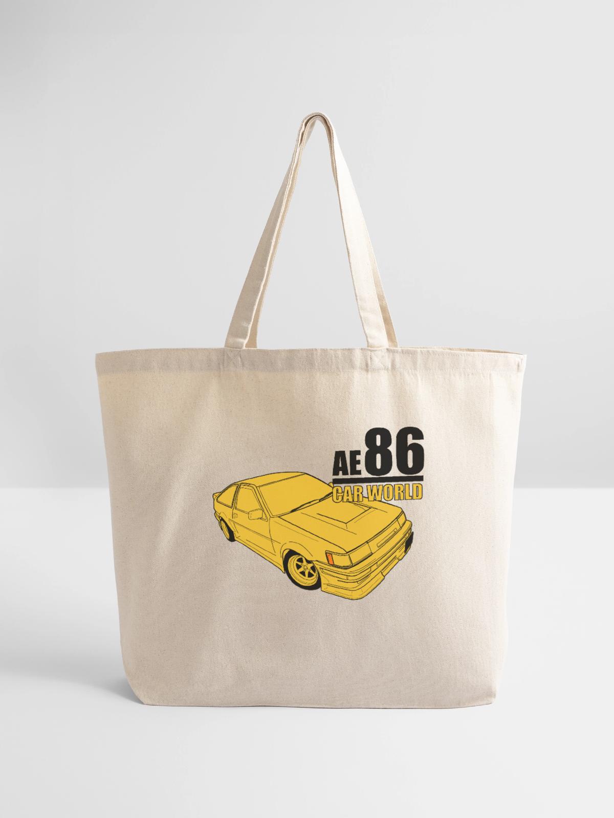 Toyota AE86 - Eco-Friendly Cotton Tote - natural - Front