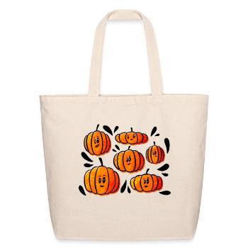 pumpkin - Eco-Friendly Cotton Tote - natural - Front