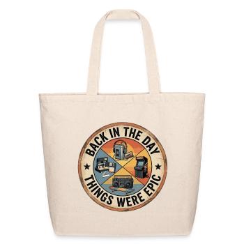 Back in the Day Tech Icons - Eco-Friendly Cotton Tote - natural - Front