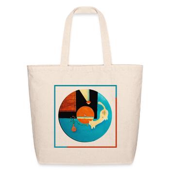 Abstract Cat Orbit Circle - Eco-Friendly Cotton Tote - natural - Front