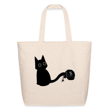 cat ink - Eco-Friendly Cotton Tote - natural - Front