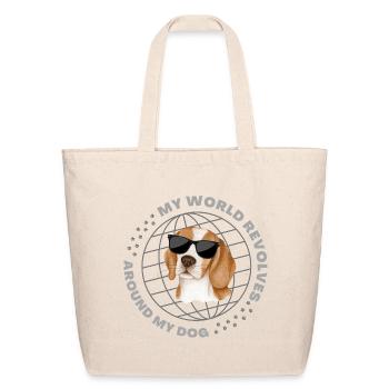 My Life Revolves Around My Dog - Eco-Friendly Cotton Tote - natural - Front