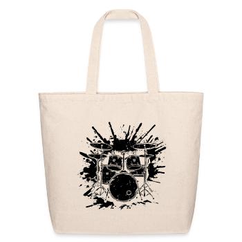 Drum Set Graphic - Eco-Friendly Cotton Tote - natural - Front