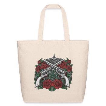 Crossed Revolvers Roses - Eco-Friendly Cotton Tote - natural - Front